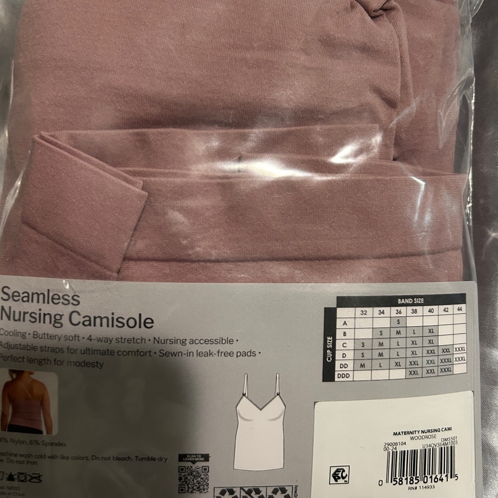 Destination, maternity seamless maternity nursing Cami blush like color size L